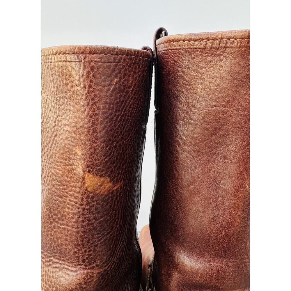 Frye Vintage Brown Leather Harness Boots Women’s Size 8 M Motorcycle Western - Picture 5 of 16